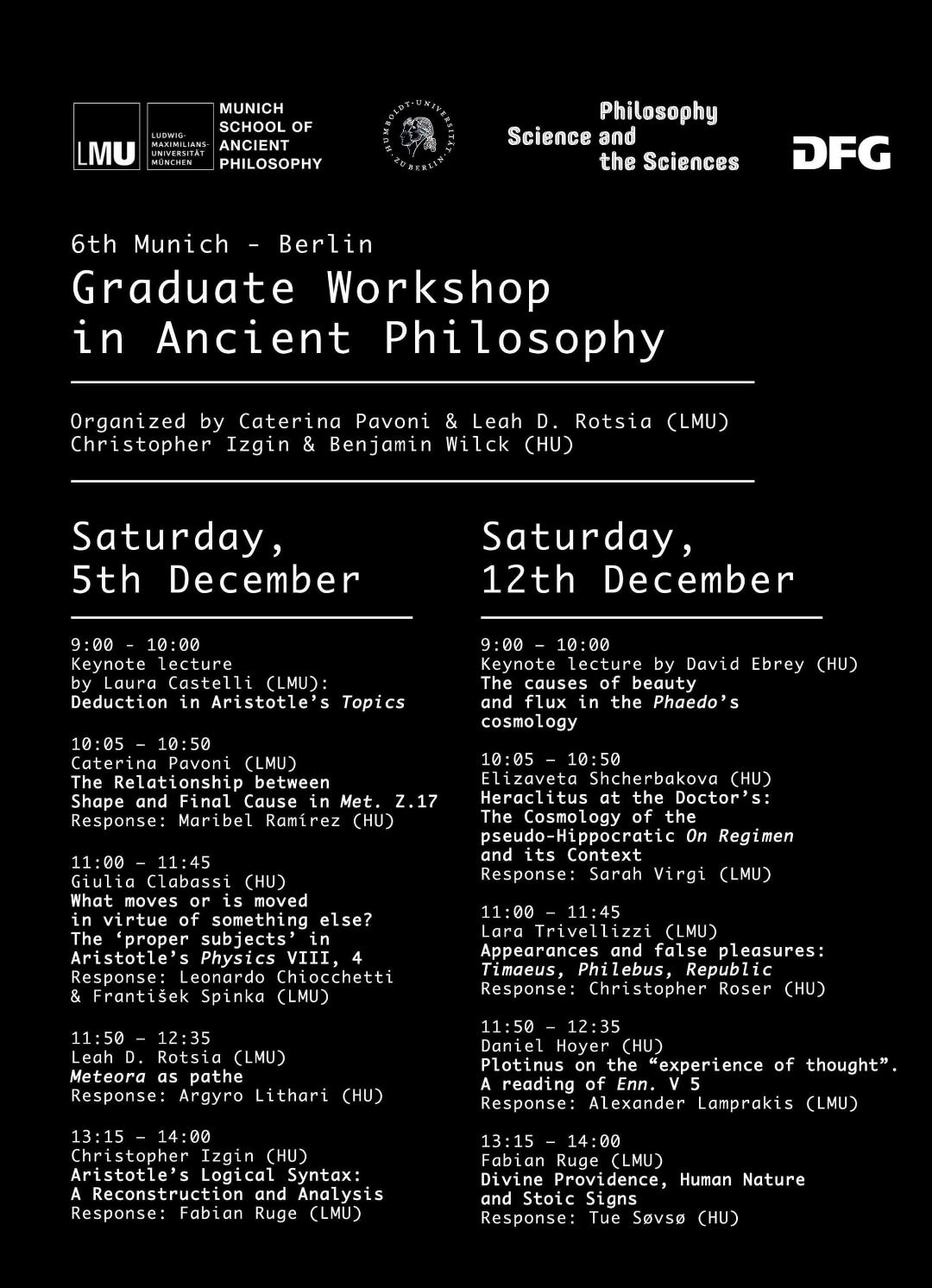 Program 6th Munich-Berlin Graduate Workshop in Ancient Philosophy